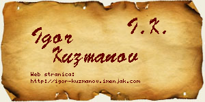 Igor Kuzmanov vizit kartica
